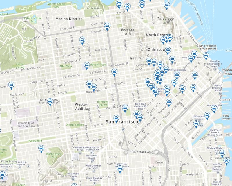 Image of San francisco taxi stand locations