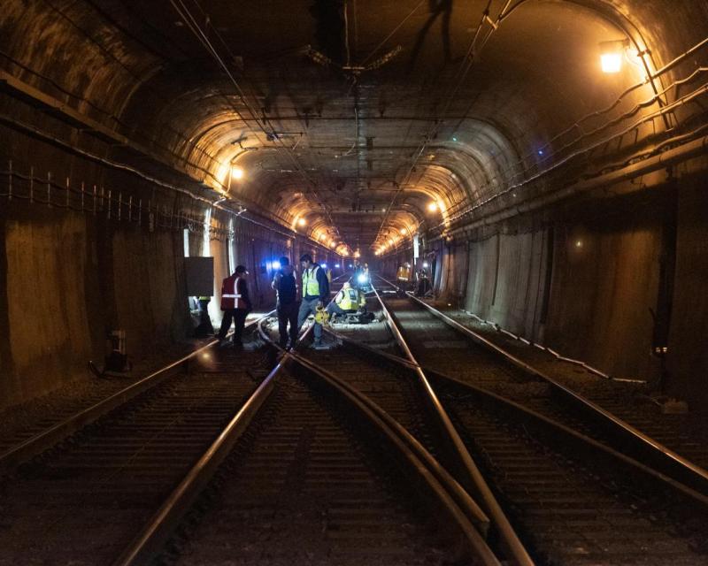 Signal crew doing inspections and making repairs at Twin Peaks Tunnel